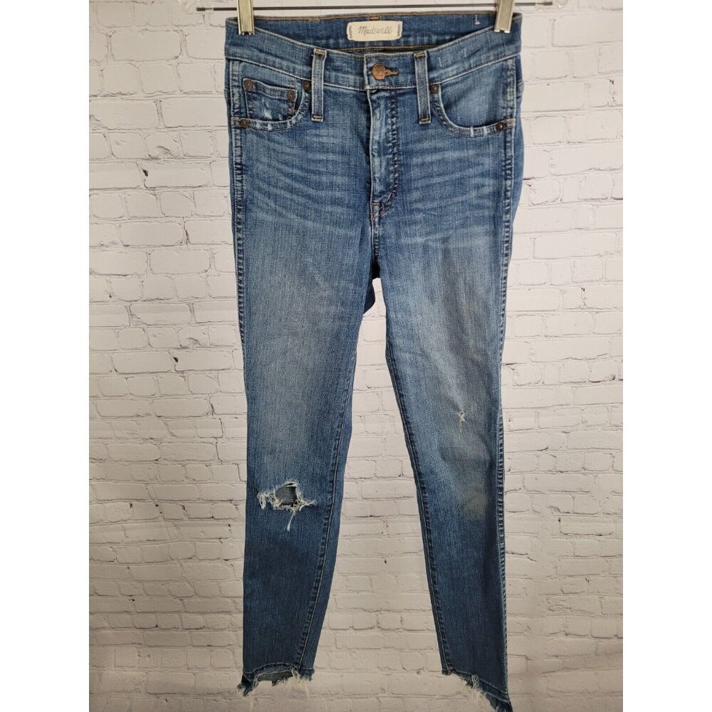 Madewell Blue Distressed 10" High Rise Skinny Jeans Women’s Size 23 (24 X 27)